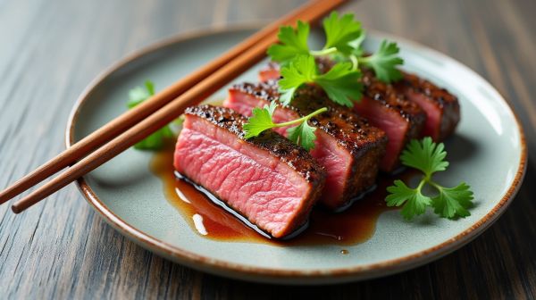 Savourez un tataki de bœuf mariné à la perfection